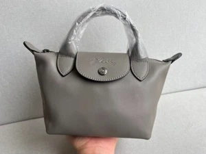 Longchamp Le Pliage Cuir XS Hand Shoulder Bag Leather Gray From Japan New F/S - Picture 1 of 11