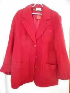 Vintage Red Wool cashmere blend Lined Coat Size 12 Ashley Scott USA - Picture 1 of 5