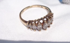 Vintage CZ Ring 14kt Gold Size 8 - Picture 1 of 9