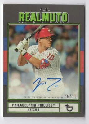 2022 TOPPS BROOKLYN COLLECTION AUTO J.T. REALMUTO Auto /75 - Image 1 of 2