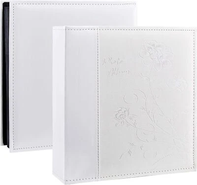 大号 400 口袋相册适用于 4X6 图片婚礼家庭皮革封面 — 第 1/4 张图片