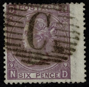 1867 GB Used Abroad Constantinople 'C' 6d Mauve SG109/Z101 Pl 9 ND FU Cat.£90.00 - Picture 1 of 1