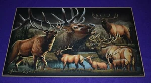 WILDLIFE AMERICAN ELK COLLAGE INDOOR PLAQUE 10"x16" - Picture 1 of 5