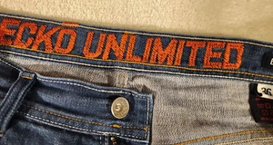 Vintage Y2K Ecko Unltd Mens Size 36x32 Baggy Fit Jeans Denim Embroidered Pockets - Picture 1 of 24