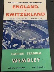 1962 England V Switzerland Match Programme At Wembley - Picture 1 of 3