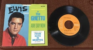 1969 Elvis Presley In The Ghetto 45rpm Record And Picture Sleeve 47-9741 - Imagen 1 de 2