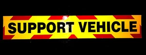 Support Vehicle Fluorescent Magnetic Warning Sign - Picture 1 of 1