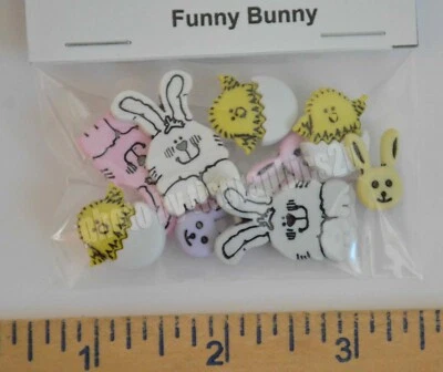 Funny Bunny / Easter Shank Craft Buttons / Buttons Galore/ Bunnies & Chicks - Image 1 of 2