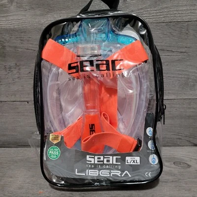 SEAC Libera Full Face Snorkeling Mask L - XL Aquamarine/Orange - Image 1 of 4