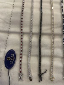 BRACCIALE TENNIS IN ARGENTO 925 O IN ORO 18 CT TUTTI I COLORI DISPONIBILI  - Foto 1 di 9