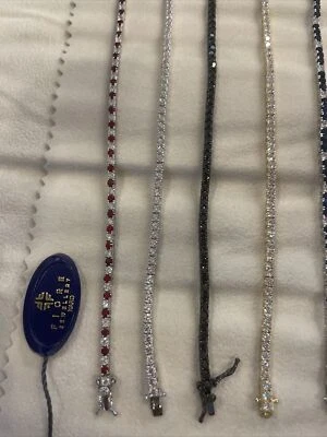 BRACCIALE TENNIS IN ARGENTO 925 O IN ORO 18 CT TUTTI I COLORI DISPONIBILI  - Immagine 1 di 4