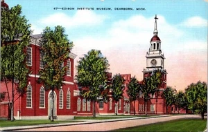 Edison Institute Museum Dearborn Michigan Linen Postcard - Picture 1 of 2