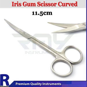 Dental Veterinary Instrument Iris Tissue Gum Shear 11.5cm Curved Surgical Tools - Picture 1 of 3
