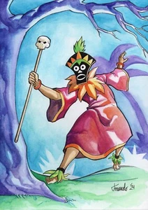 ORIGINAL Scooby-Doo - Witch Doctor Ink and Gouache Cartoon Painting Art - Picture 1 of 3