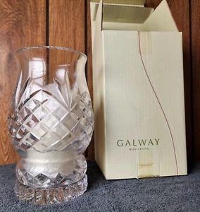 NIB GALWAY CRYSTAL TARA PILLAR HURRICANE CANDLE LAMP HOLDER New Box Mint Unused - Picture 1 of 11
