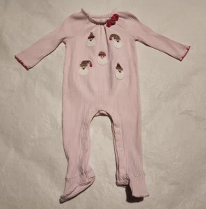 NWT Mud Pie Christmas Santa Claus Footed One Piece 6-9 Months Baby Girl - Picture 1 of 1
