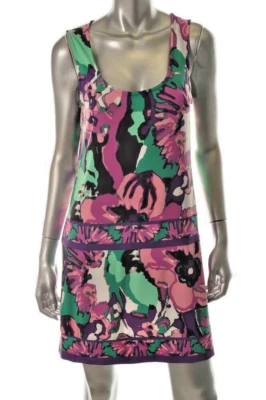 CHEQUER ~ Vestido Versátil Jersey Floral Decote Redondo 4 NOVO $158 - Imagem 1 de 3