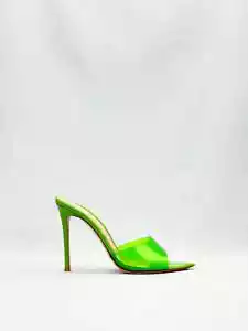 GIANVITO ROSSI Green PVC 105mm Size 38 Mules - Picture 1 of 10