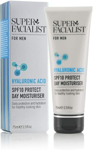 Super Facialist For Men Hyaluronic Acid SPF10 Protect Moisturiser 75ml 