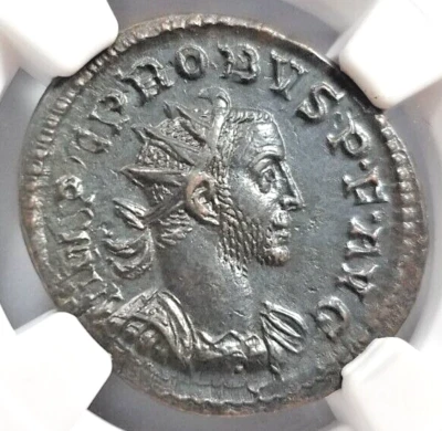 Probus Roman Empire NGC Ch AU Aurelianianus Cornucopia Caduceus Felicitas Tempor - Image 1 of 4