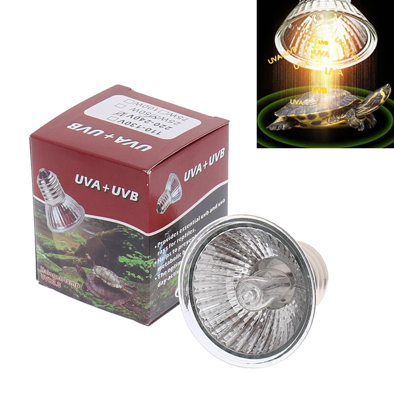 25/50/75W UVA+UVB 3.0 Reptile Lamp Bulb Turtle Basking UV Light Heating LamA>~E - Image 1 of 4