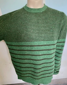 Vtg Benetton - Moss Green Striped Sweater - Med-Weight - 40-42 M - BNWOT - NEW - Picture 1 of 11