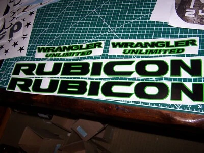 JEEP WRANGLER RUBICON HOOD & FENDER VINYL DECAL SET 2 COLORS JK JKU JL JLU TJ - Image 1 of 4