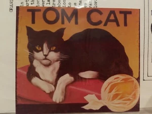 MORENE SCHULTZ 1982 ORANGE CRATE ART TOM CAT PAINTING PATTERN - Picture 1 of 5