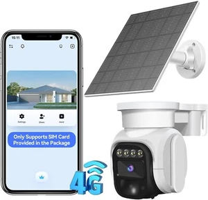 4G LTE Cellular Security Camera No WiFi Solar Outdoor Night Vision With SIM Card - Picture 1 of 7