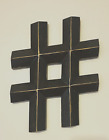 Hashtag # Bronze Brown Wall Plaque Sign 12" x 10"
