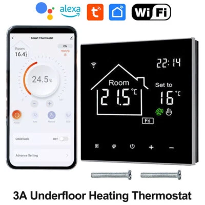 Wifi Smart Thermostats Heating Thermostat Boiler Water Heating For Alexa Home UK - Image 1 of 4