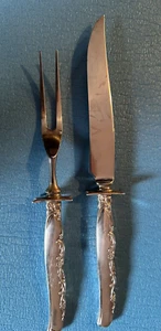 Oneida Sterling Silver HH "Flower Lane" 2 Piece Carving Set - Picture 1 of 5