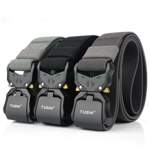 HOT Mens Military Tactical Belt Gun Belt Quick Release Adjustable Buckle Hunting - Picture 1 of 20