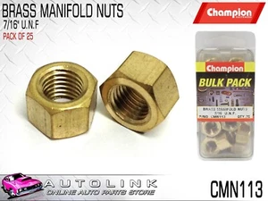 CHAMPION CMN113 BRASS MANIFOLD NUTS 7/16" UNF - PACK OF 25 - Picture 1 of 3
