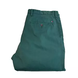 Tommy Hilfiger Mercer Chino Hose Herren W38 L36 Grün Regular Straight Vintage Y2K - Bild 1 von 14