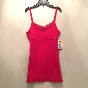 Mudd Babydoll Tank Lace Trim Cami Women Large Red Y2K Whimsigoth Fairy Coquette - Picture 1 of 14