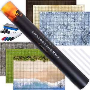 Dungeons and Dragons Starter Set Game Grid Mat DM Screen Battle Game Waterproof - Picture 1 of 7