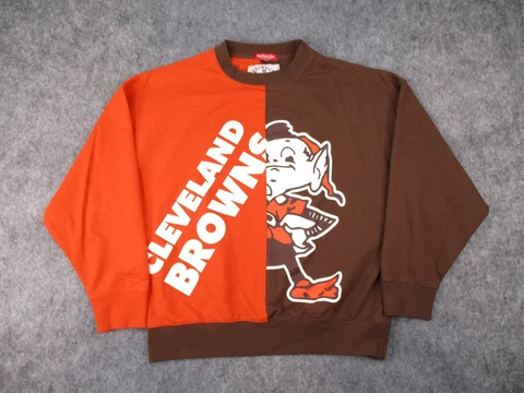 Cleveland Browns Sweatshirt Womens Medium Mitchell Ness Sweater Brownie the Elf Cover