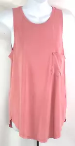 NWT Love Tree Sleeveless Slinky Tee Top S Rose Pink Scoop Neck Pocket Modal Tank - Picture 1 of 5
