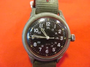 APRIL 1965 VIETNAM WAR MILITARY ISSUE BENRUS WATCH 11K1185Q PLASTIC CASE WORKING - Picture 1 of 7