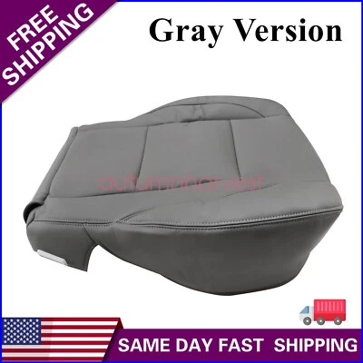 For 2005-15 Nissan Titan Left Front Driver Bottom Leather Seat Cover Gray Foto 1 de 4