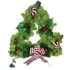 Pier 1 Imports Pre-Lit LED Triangular Christmas Tree Holiday Wreath NEW