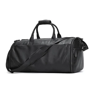 Bolsa de ropa de cuero genuino bolsa de viaje de gran capacidad traje de negocios portador B... - Imagen 1 de 6