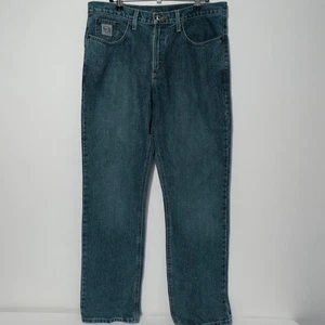 Cinch Jeans Mens 34x32 Slim Fit Blue Denim Silver Label Western MB98034001 Work - Picture 1 of 13