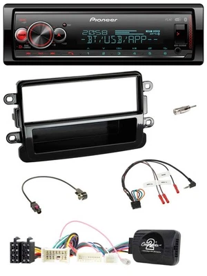 Pioneer Bluetooth USB Lenkrad DAB Autoradio für Dacia ab 2012 piano schwarz - Bild 1 von 4