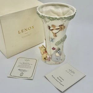 RARO vaso Lenox Disney Pooh collezione giorno più avventuroso accento oro 24k come nuovo - Foto 1 di 13