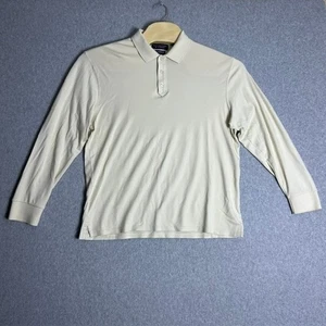 Roundtree & Yorke Men's Beige Supima Cotton Long Sleeve Polo Shirt Size Large - Picture 1 of 6
