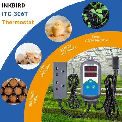 Inkbird Digital Only Heat Temp Controller Thermostat C/F Sensor timer 220V AC UK - Image 1 of 4
