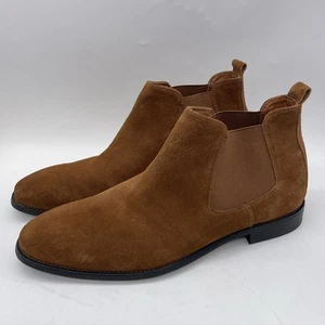 Express Brown Suede Leather Ankle Chelsea Boots Size 11.5 - Picture 1 of 14