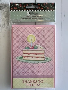 Mary Engelbreit 8-Birthday Cake Thank You Cards, Studio 18, 2010, #IG66925 NEW - Picture 1 of 2